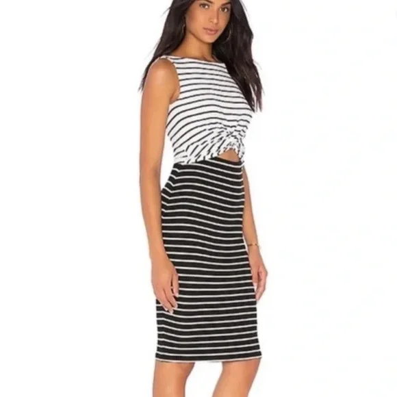 Bailey 44 Striped Cut Out Midi Dress - Picture 2 of 10